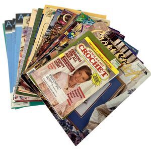 Lot of Cross Stitch & Needlework Magazines, Books, Crochet, Patterns, DMC Cards